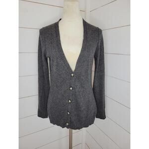 Banana Republic medium grey longish cardigan sweater. Italian yarn